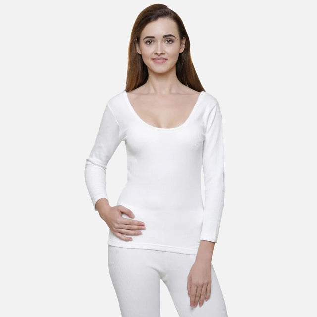 Women Antibacterial Thermal Top Round Neck Full Sleeves - Bodycare