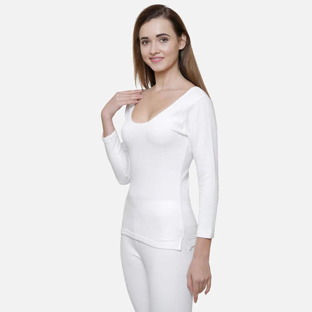 Women Antibacterial Thermal Top Round Neck Full Sleeves - Bodycare