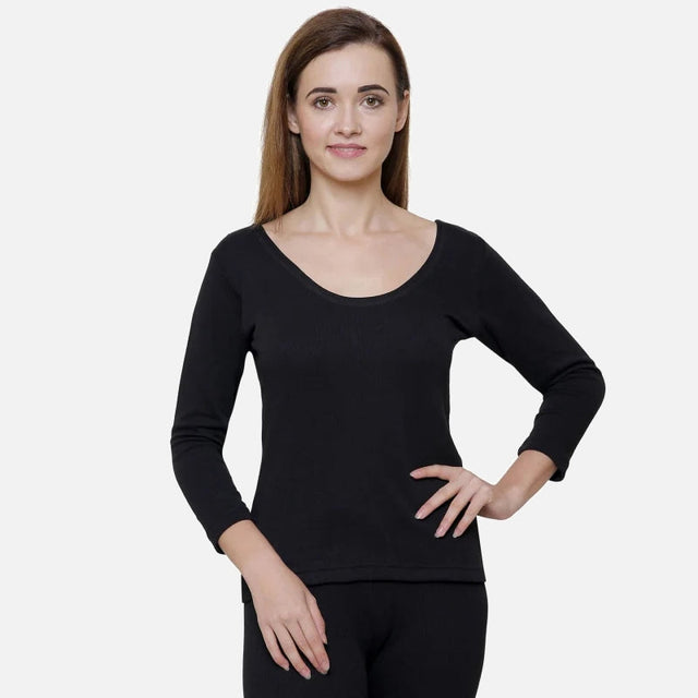 Women Antibacterial Thermal Top Round Neck Full Sleeves - Bodycare