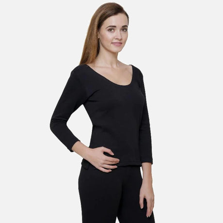 Quilt Bodycare Antibacterial Thermal Women Top Round Neck Full Sleeves