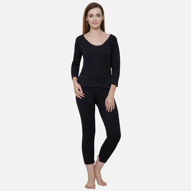 Women Antibacterial Thermal Top Round Neck Full Sleeves - Bodycare