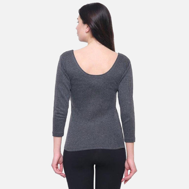 Women Antibacterial Thermal Top Round Neck Full Sleeves - Bodycare