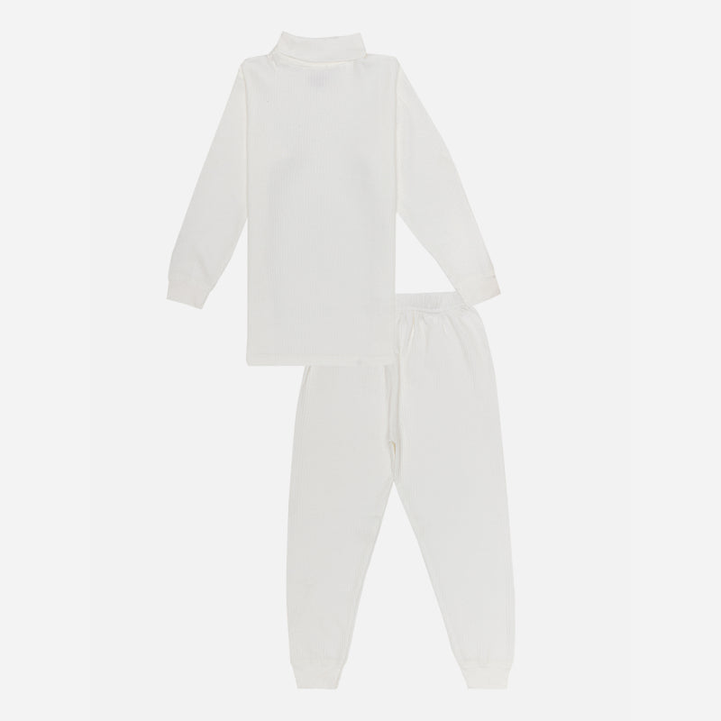 Bodycare Thermal Unisex Sets High Neck Full Sleeves Solid White