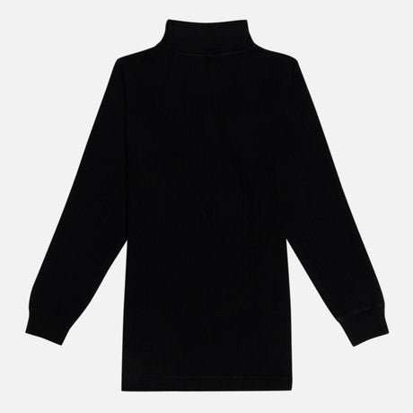 Bodycare Thermal Unisex Sets High Neck Full Sleeves Solid Black