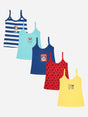Baby Girls Minnie & Friends 100% Cotton Camisole Round Neck Sleeveless Pack of 5 - Bodycare