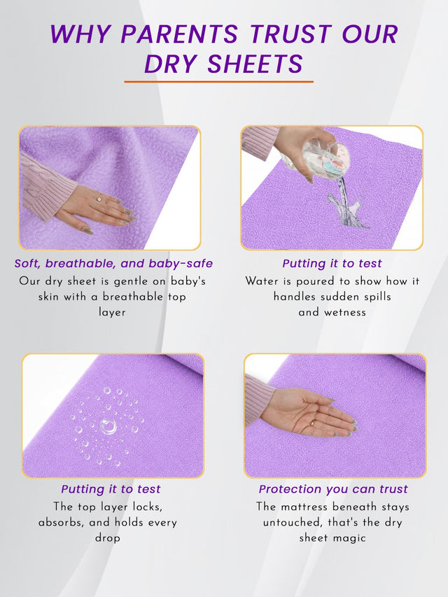 Unisex Dry Sheet for Regular Home Use, Comfortable Bedding Support and Everyday Protection Essentials - Pack of 1