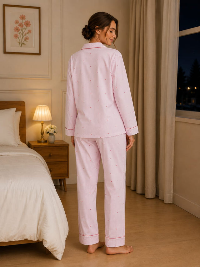Bodycomfy Women's Polyester Night Suit - Pink