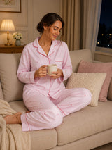 Bodycomfy Women's Polyester Night Suit - Pink