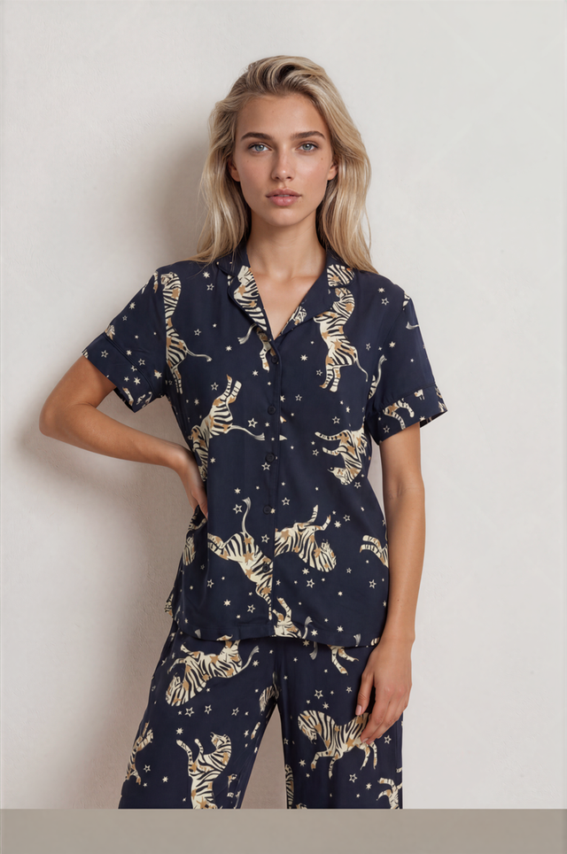 Women Printed Soft Cloud Night Suit Set with Soft Top and Pyjama for Sleepwear and Lounge Wear Comfort