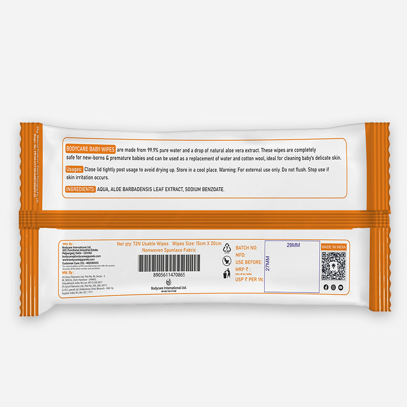 Bodycare Unisex  Wet Wipes White Pack Of 8