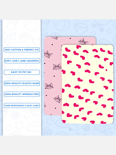All Over Print Fitted Cot Sheet Pack of 2 - Bodycare