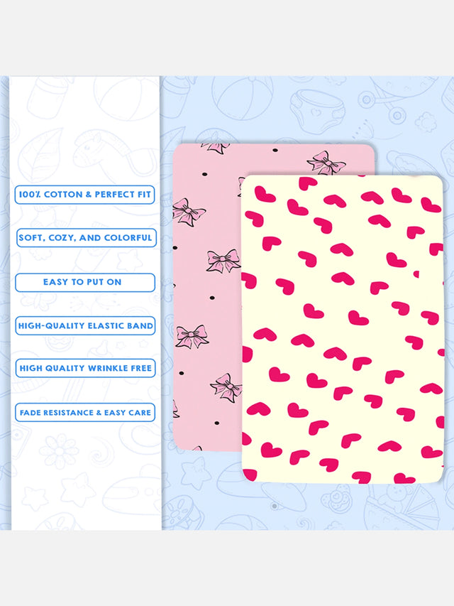 All Over Print Fitted Cot Sheet Pack of 2 - Bodycare