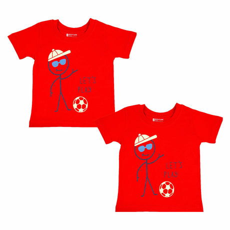 Baby Boys T-Shirt Round Neck Half Sleeves Pack of 2 - Bodycare