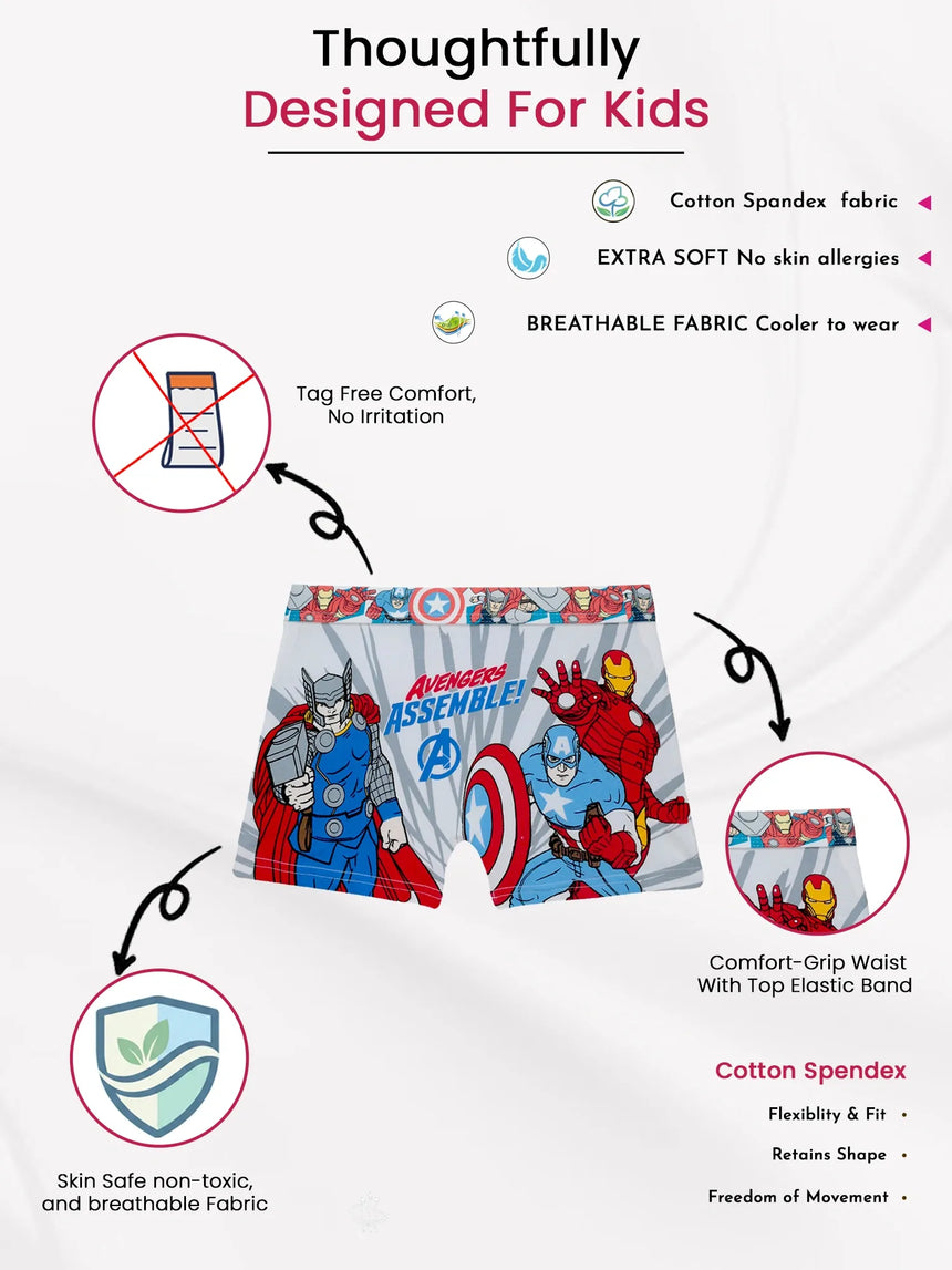 Boys Avengers Trunk Top Elastic Pack of 2