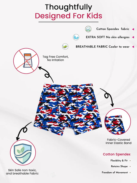 Boys 100% Cotton Trunk Inner Elastic Pack of 3