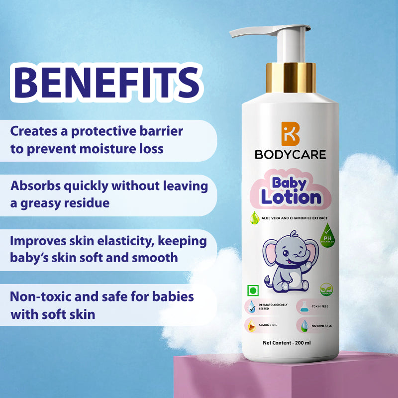 Baby Skin Care Range Combo Pack of 3 Shampoo, Lotion & Body Wash 200ml Each