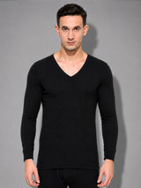 Men Antibacterial Thermal Top with V Neck and Full Sleeves for Winter Base Layering and Cold-Weather Comfort Essentials
