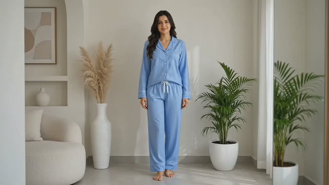 Bodycomfy Women's Polyester Night Suit - Blue