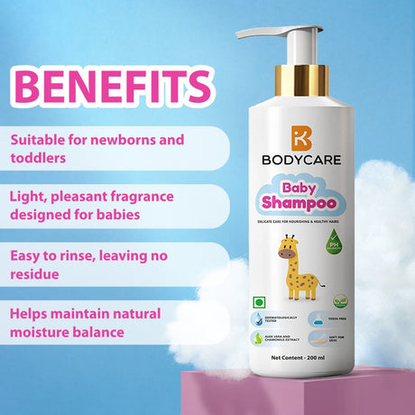 Baby Skin Care Range Combo Pack of 3 Shampoo, Lotion & Body Wash 200ml Each - Bodycare